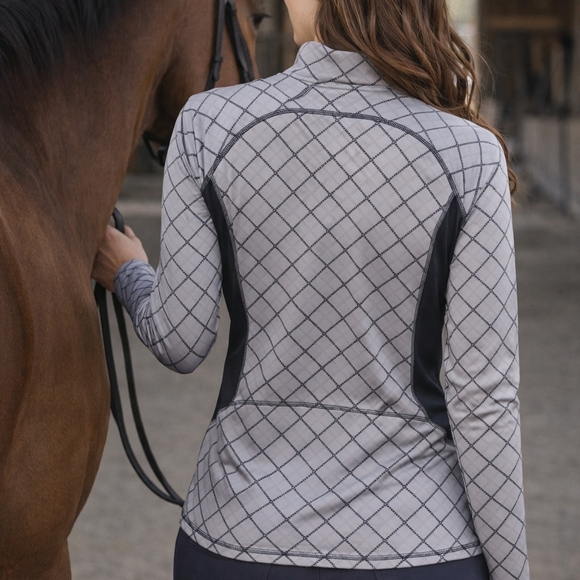 Women's Gray and Black Long Sleeve Top - Picture 2 of 2